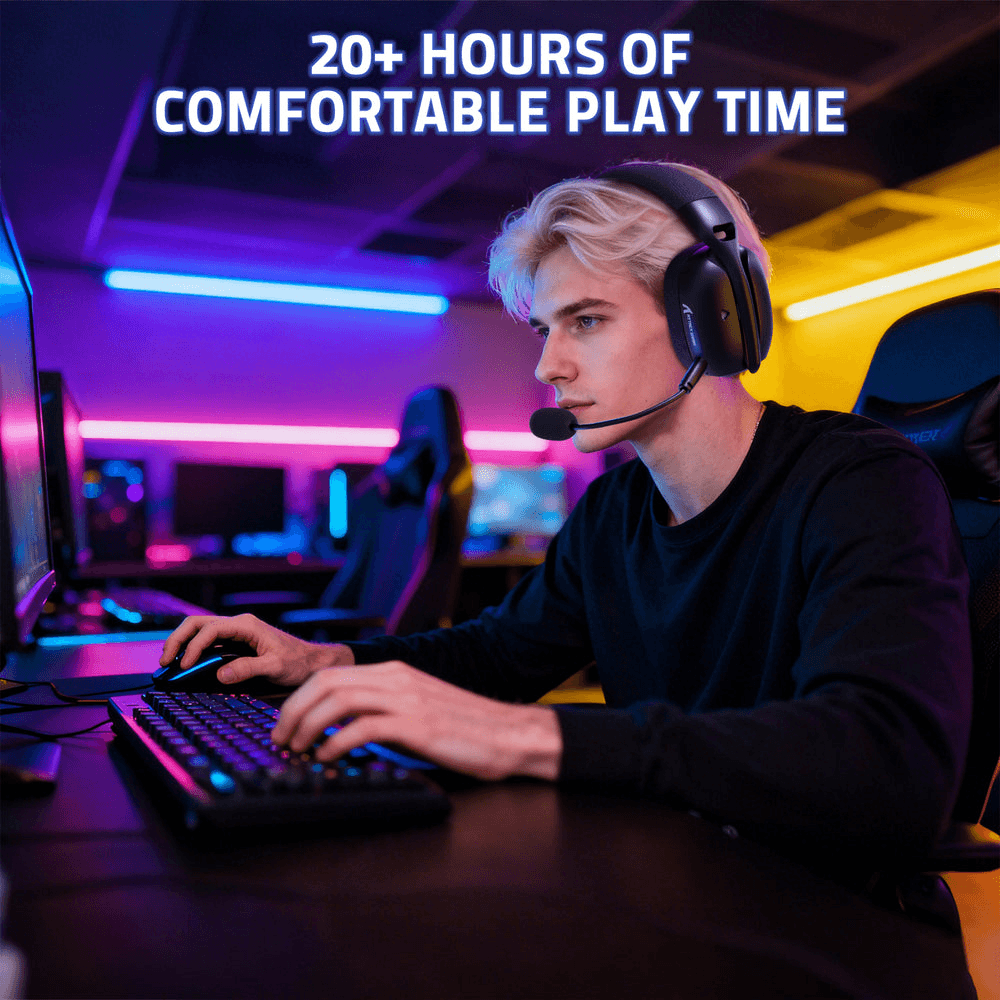ATTACK SHARK ATTACK SHARK L80 PRO Wireless Gaming Headset, 20ms Ultra-Low Latency, 203g Featherweight Design, Dual Mics, & Tri-Mode Connectivity, Black | L80 Pro - thumbnail 2