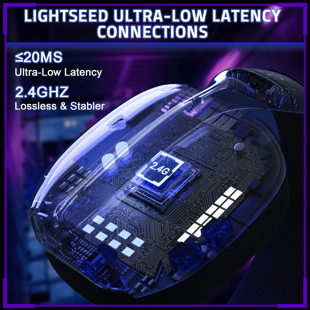 ATTACK SHARK ATTACK SHARK L80 PRO Wireless Gaming Headset, 20ms Ultra-Low Latency, 203g Featherweight Design, Dual Mics, & Tri-Mode Connectivity, Black | L80 Pro - thumbnail 4