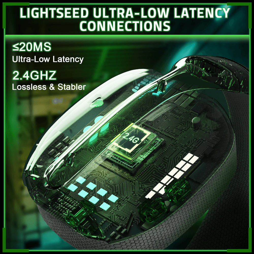 ATTACK SHARK ATTACK SHARK L80 PRO Wireless Gaming Headset, 20ms Ultra-Low Latency, 203g Featherweight Design, Dual Mics, & Tri-Mode Connectivity, White | L80 Pro - thumbnail 4