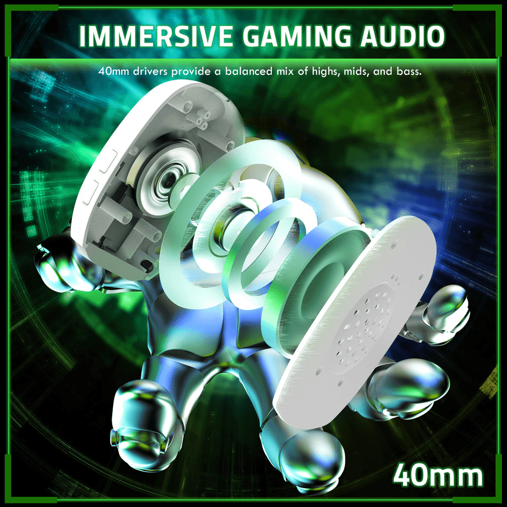 ATTACK SHARK ATTACK SHARK L80 PRO Wireless Gaming Headset, 20ms Ultra-Low Latency, 203g Featherweight Design, Dual Mics, & Tri-Mode Connectivity, White | L80 Pro - thumbnail 5