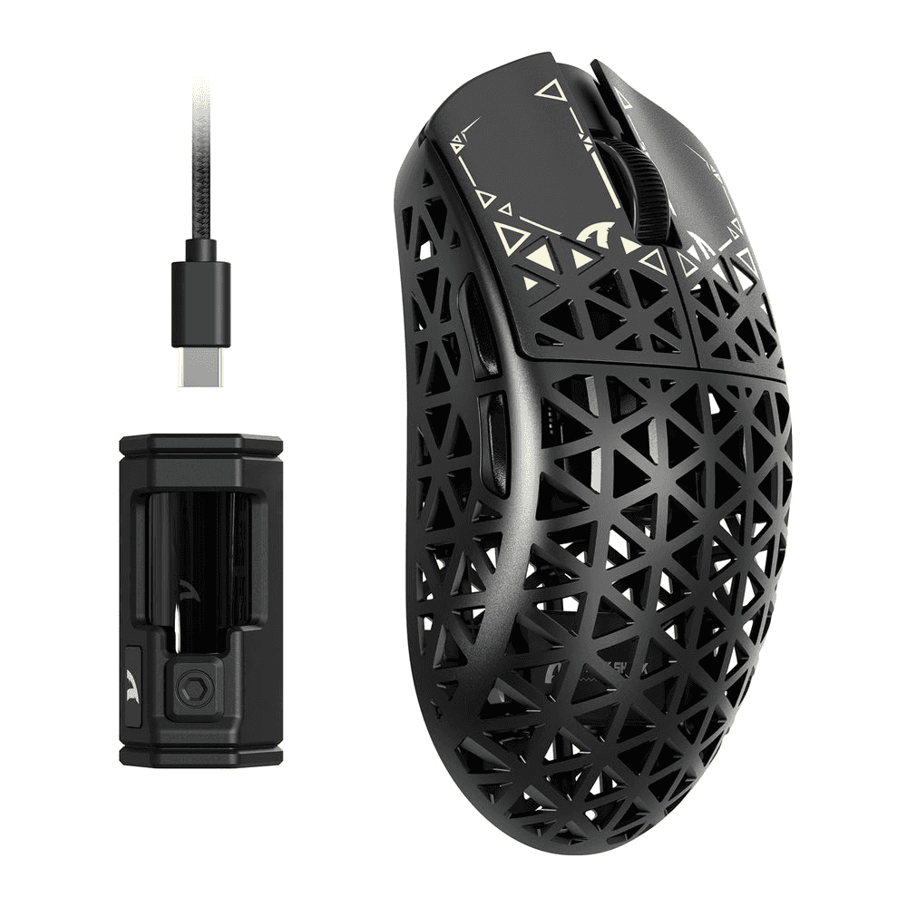 ATTACK SHARK ATTACK SHARK R5 Ultra Carbon Fiber Wireless Gaming Mouse, 39g World-Class Superlight, 8K Polling, 42,000 DPI PAW3950MAX Sensor, Black | R5 Ultra - thumbnail 1