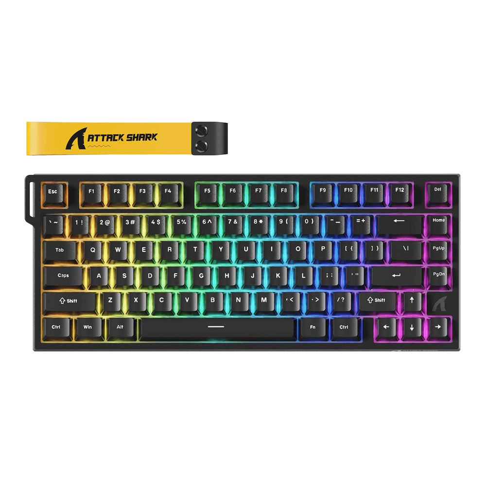 ATTACK SHARK ATTACK SHARK R82 HE Magnetic Switch Gaming Keyboard, 75% Wired, 8KHz Polling, 0.005mm Rapid Trigger Accuracy, & Snap Tap Support, Black | R82 HE - thumbnail 1