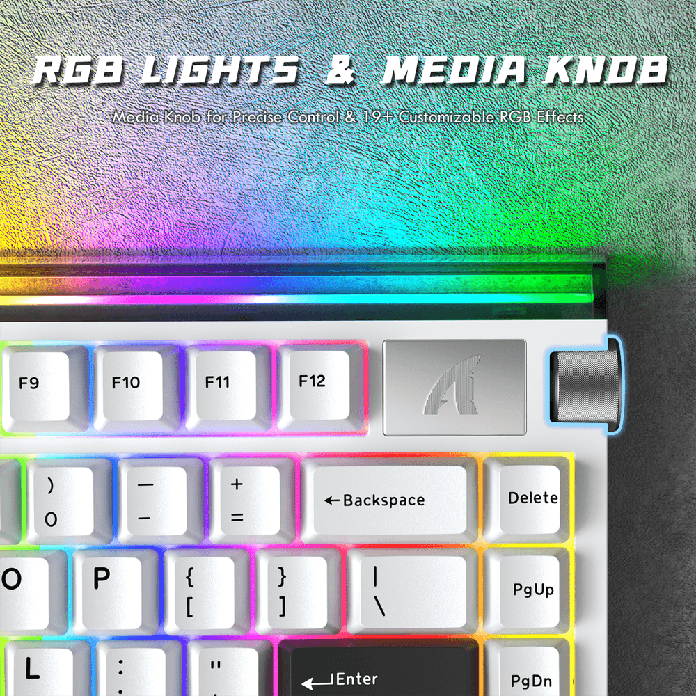 ATTACK SHARK ATTACK SHARK R85 HE Magnetic Switch Gaming Keyboard, 75% Wired, 8KHz Polling, 0.005mm Rapid Trigger Accuracy, & Custom RGB Lightbox, White | R85 HE - thumbnail 2