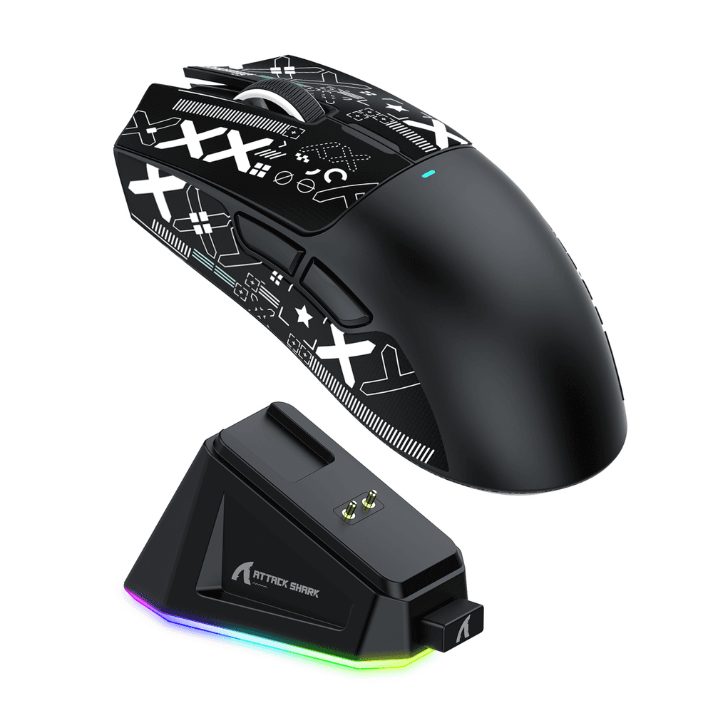 ATTACK SHARK ATTACK SHARK X11 Wireless Gaming Mouse with Charging Dock, 63g Ultra-Lightweight, PixArt PAW3311 Sensor, & Tri-Mode Connectivity, White | X11 - Color: BLACK