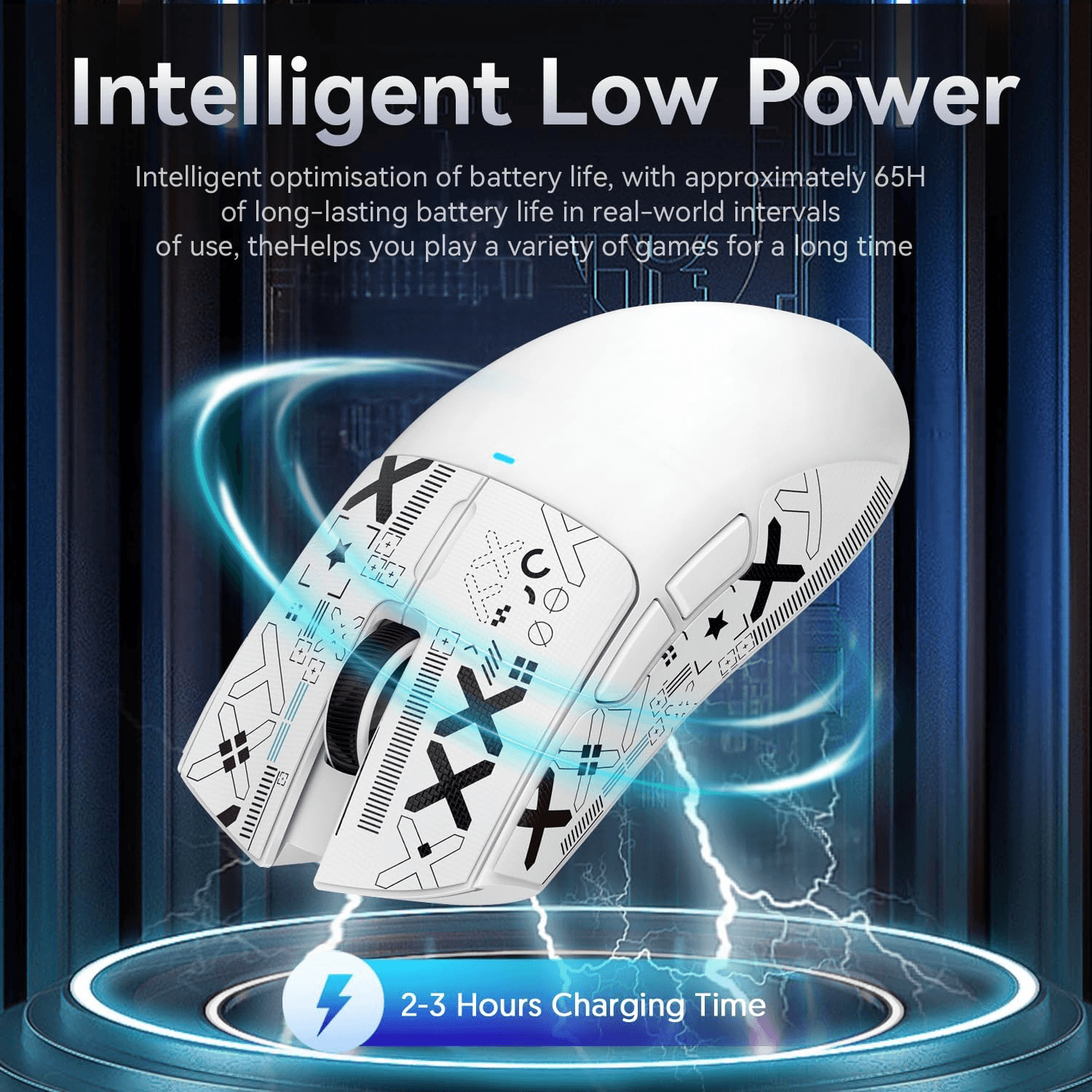 ATTACK SHARK ATTACK SHARK X11 Wireless Gaming Mouse with Charging Dock, 63g Ultra-Lightweight, PixArt PAW3311 Sensor, & Tri-Mode Connectivity, White | X11 - thumbnail 7