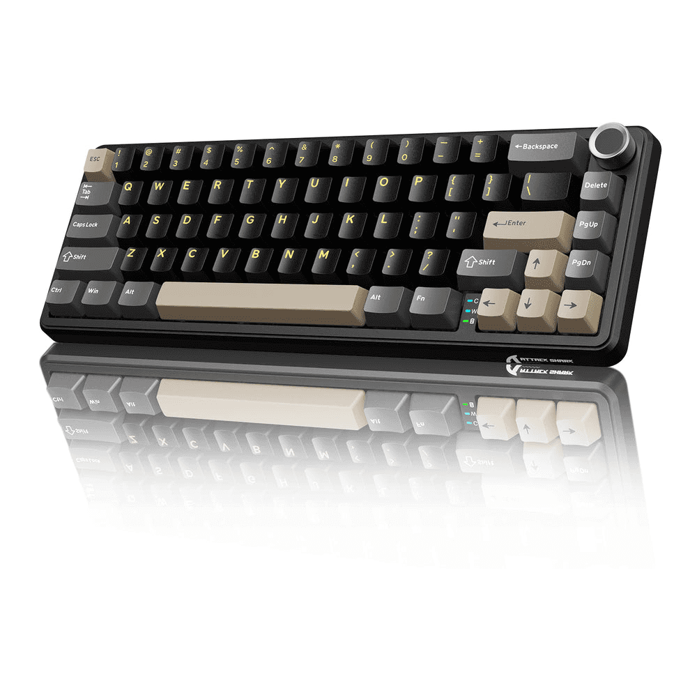 ATTACK SHARK ATTACK SHARK X66 Wireless Gasket Mechanical Keyboard, 60% Layout, Side-Printed PBT Keycaps, Pre-Lubed Strawberry Switches, & 5-Layer Sound Dampening, Starry Black | X66 - thumbnail 1