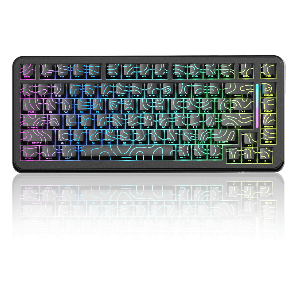 ATTACK SHARK ATTACK SHARK X82 PRO HE Wireless Magnetic Gaming Keyboard, 75% Tri-Mode, 8KHz Polling, 0.01mm Rapid Trigger, & Comic Keycaps, Black Contours | X82 PRO HE - thumbnail 1