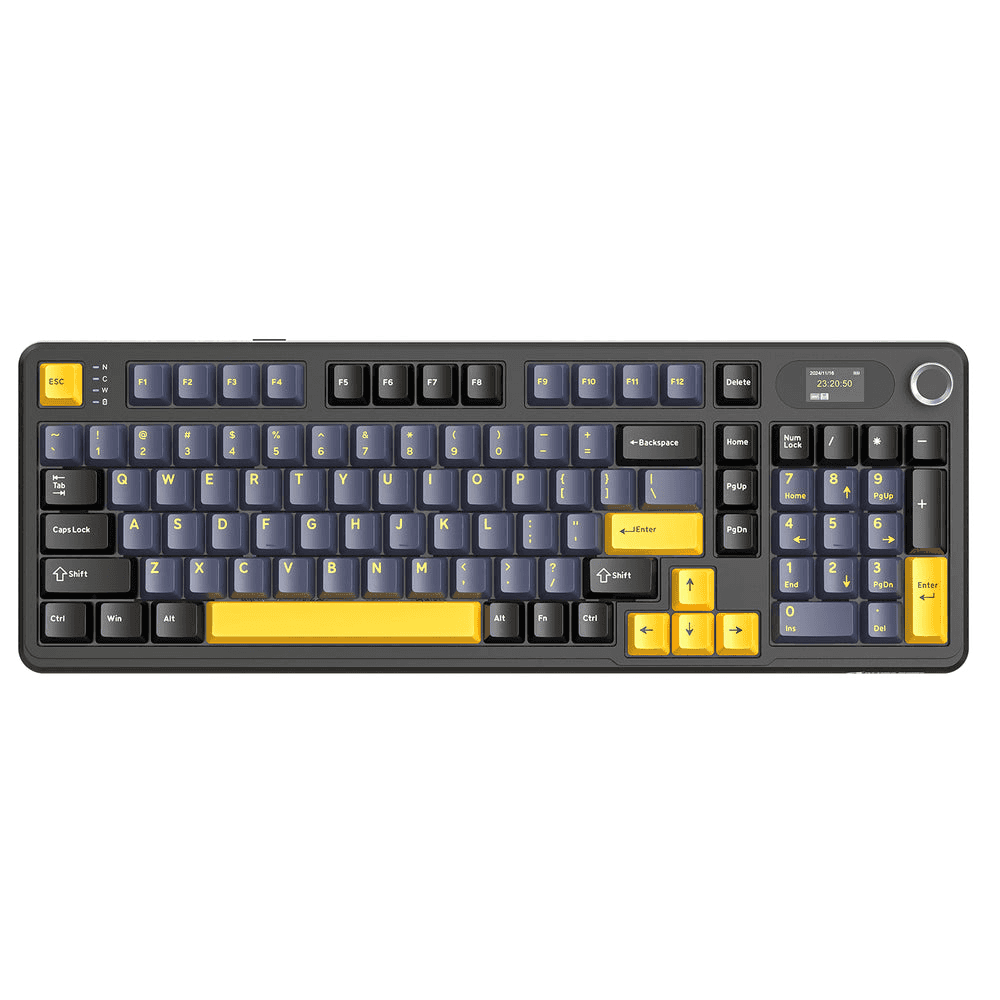 ATTACK SHARK ATTACK SHARK X98 PRO Wireless Gaming Keyboard, 99-Key Gasket Mount, Tri-Mode LED Color Display, & 5-Layer Muffler Tech, Cheese White | X98 PRO - Color: Star Black