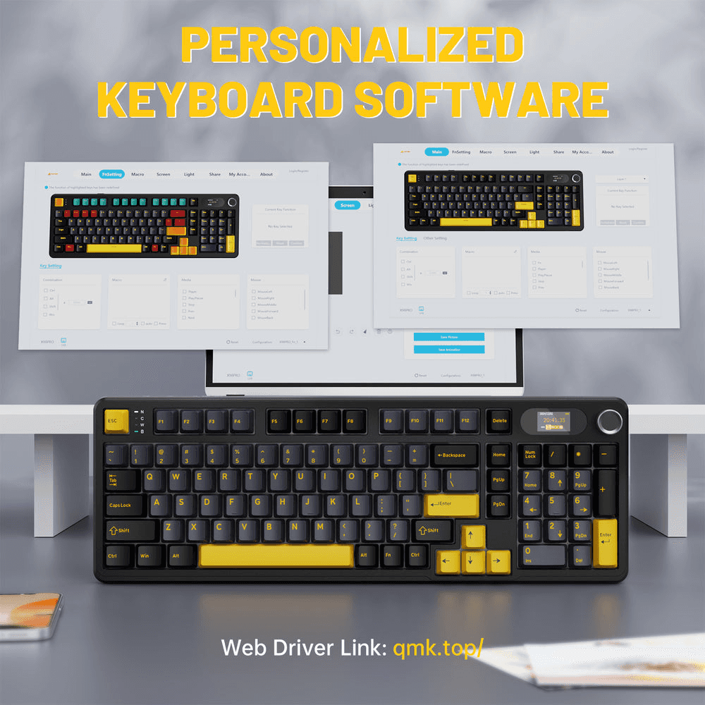 ATTACK SHARK ATTACK SHARK X98 PRO Wireless Gaming Keyboard, 99-Key Gasket Mount, Tri-Mode LED Color Display, & 5-Layer Muffler Tech, Star Black | X98 PRO - thumbnail 5