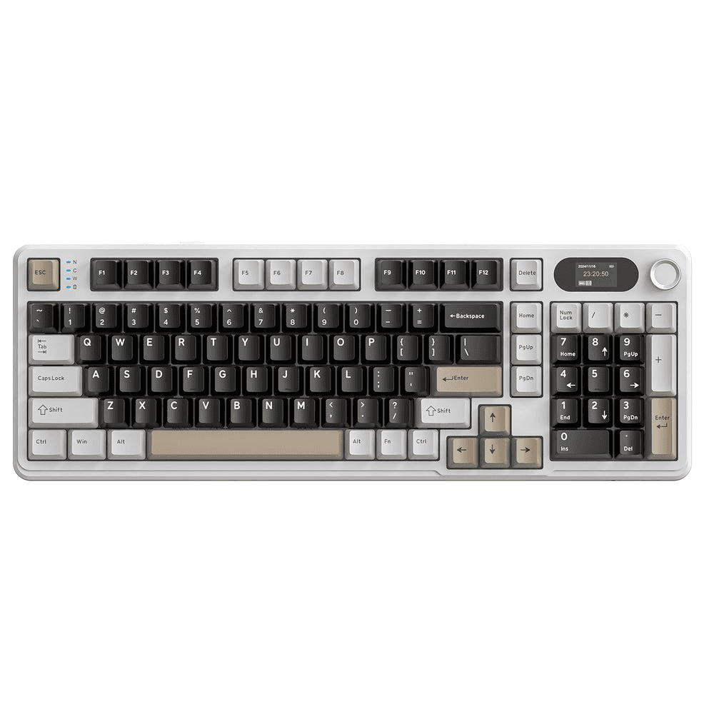 ATTACK SHARK ATTACK SHARK X98 PRO Wireless Gaming Keyboard, 99-Key Gasket Mount, Tri-Mode LED Color Display, & 5-Layer Muffler Tech, Cheese White | X98 PRO - thumbnail 1