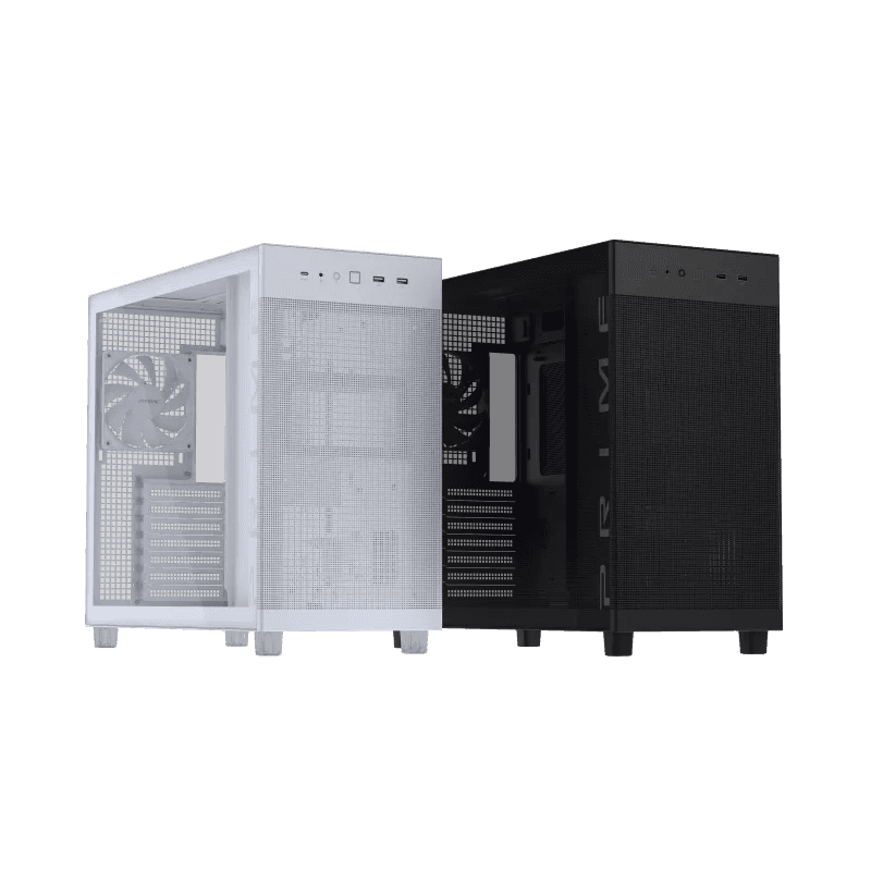 Asus ASUS Prime AP303 - Tempered Glass Panel Compact 44-liter ATX White Gaming Case, Graphics cards up to 360mm, 360mm radiators, ATX PSUs, Front Panel USB Type-C Support | 90DC00V0-B39010 - thumbnail 8