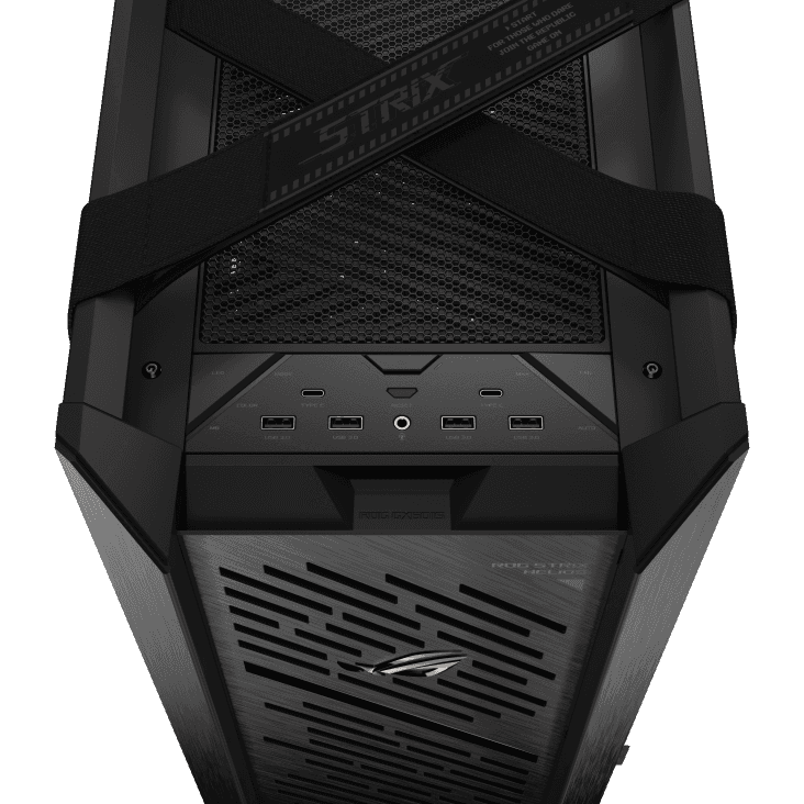 ASUS ROG Strix Helios II EATX Black mid-tower Gaming Case, with Dual Tempered Glass Side Panels, Pre-installed 4x 140mm Fans, Aluminum Frame, Supports up to 450mm GPU, upto 420mm Radiator, Advanced I/O panel | 90DC00W3-B39000 thumbnail 7