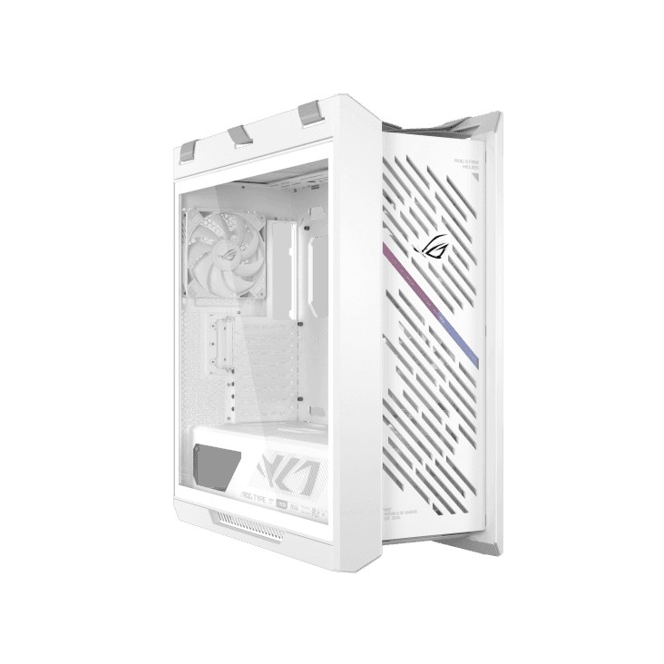 ASUS ROG Strix Helios II EATX White mid-tower Gaming Case, with Dual Tempered Glass Side Panels, Pre-installed 4x 140mm Fans, Aluminum Frame, Supports up to 450mm GPU, upto 420mm Radiator, Advanced I/O panel | 90DC00W3-B39000 thumbnail 2