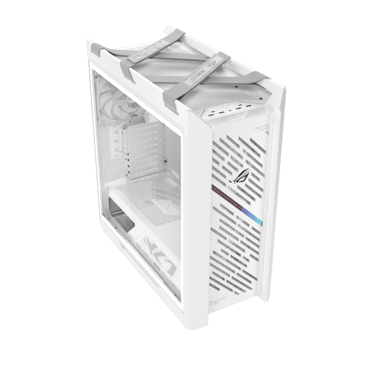 ASUS ROG Strix Helios II EATX White mid-tower Gaming Case, with Dual Tempered Glass Side Panels, Pre-installed 4x 140mm Fans, Aluminum Frame, Supports up to 450mm GPU, upto 420mm Radiator, Advanced I/O panel | 90DC00W3-B39000 thumbnail 3