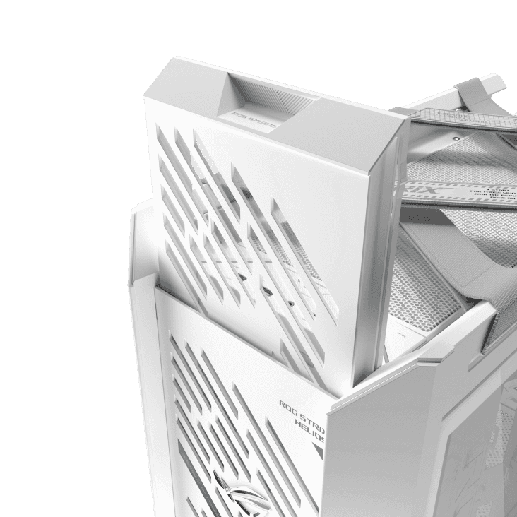 ASUS ROG Strix Helios II EATX White mid-tower Gaming Case, with Dual Tempered Glass Side Panels, Pre-installed 4x 140mm Fans, Aluminum Frame, Supports up to 450mm GPU, upto 420mm Radiator, Advanced I/O panel | 90DC00W3-B39000 thumbnail 7