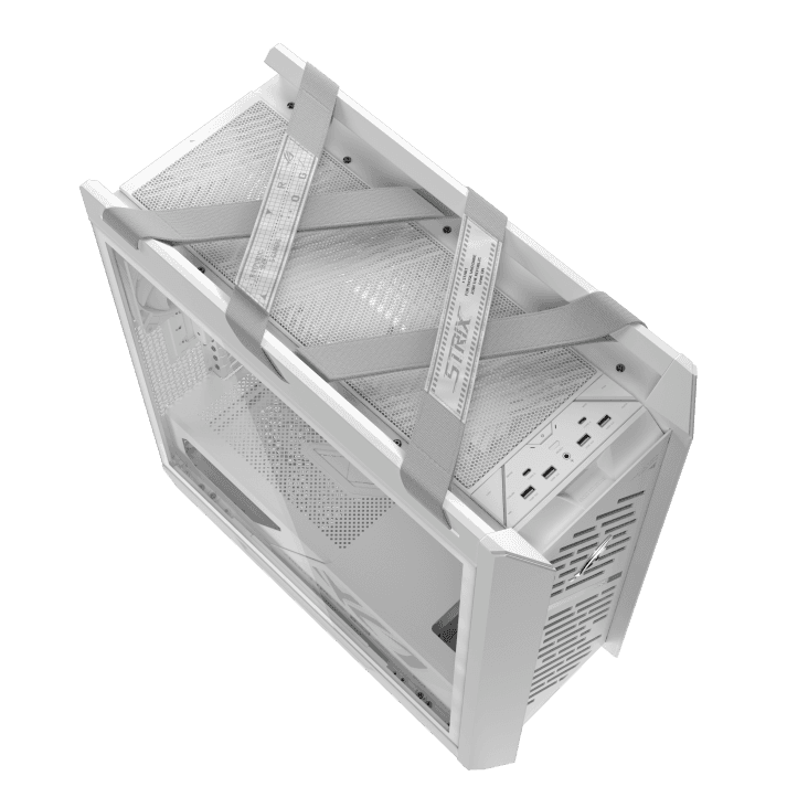 Asus ASUS ROG Strix Helios II EATX White mid-tower Gaming Case, with Dual Tempered Glass Side Panels, Pre-installed 4x 140mm Fans, Aluminum Frame, Supports up to 450mm GPU, upto 420mm Radiator, Advanced I/O panel | 90DC00W3-B39000 - thumbnail 9
