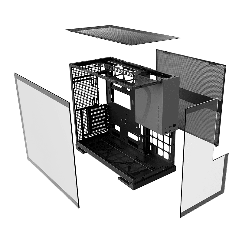 GEOMETRIC FUTURE Geometric Future Model 5 Glass Tower Case, Supports 420mm Radiator, E-ATX Motherboards, 5 Preinstalled Fans | GEO-M5F-BG - thumbnail 7