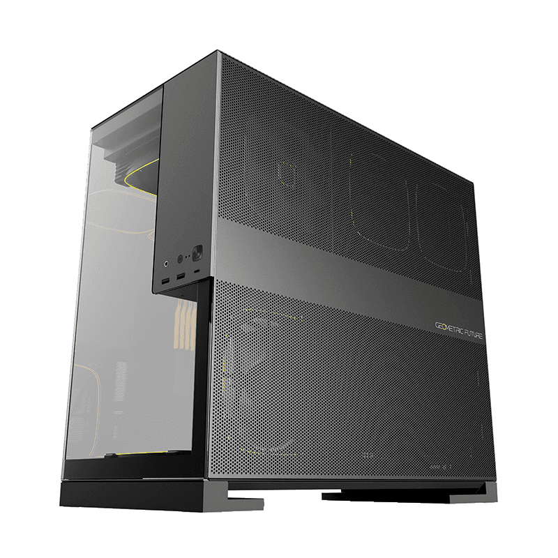 GEOMETRIC FUTURE Geometric Future Model 5 Glass Tower Case, Supports 420mm Radiator, E-ATX Motherboards, 5 Preinstalled Fans | GEO-M5F-BG - thumbnail 4