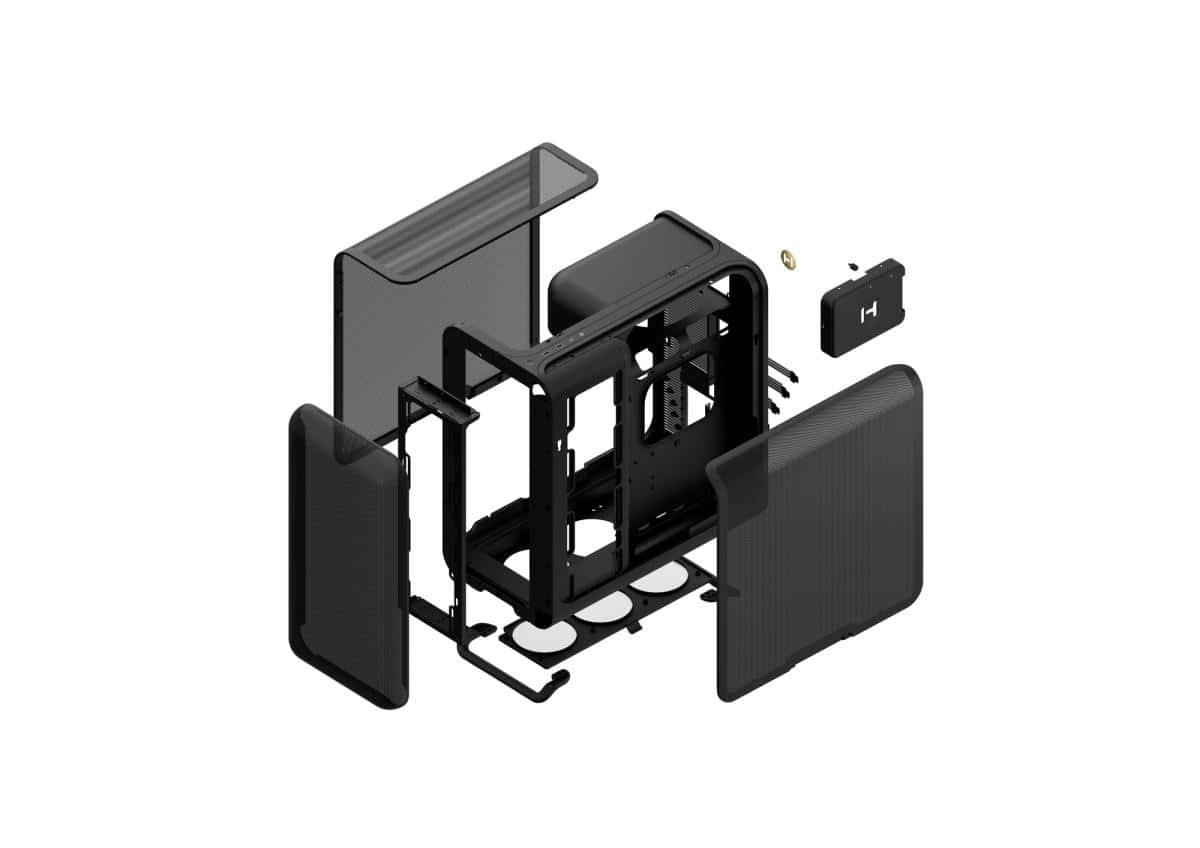 HYTE Hyte X50 Air Mid-Tower Case, Pitch Black, Max Airflow Micro-Mesh Design, Cold-Floor GPU Cooling, E-ATX Support | CS-HYTE-X50A-BB - thumbnail 10