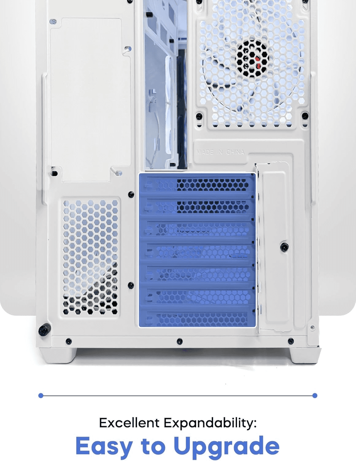 Tortox Curvo Gaming PC White Case ATX/M-ATX/ITX Gaming PC Case with 7x 120mm ARGB PWM Case Fans, 360MM Radiator Support, Type-C USB Port thumbnail 7