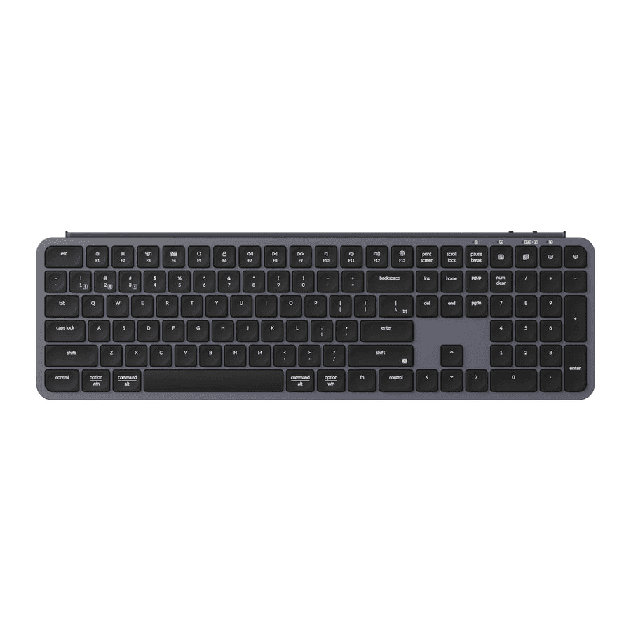 Keychron Keychron B6 Pro Ultra-Slim Gray Wireless Keyboard, 1200-Hour Battery, 100% Full-Size, 2.4GHz/BT/Wired | B6P-K1 - thumbnail 1