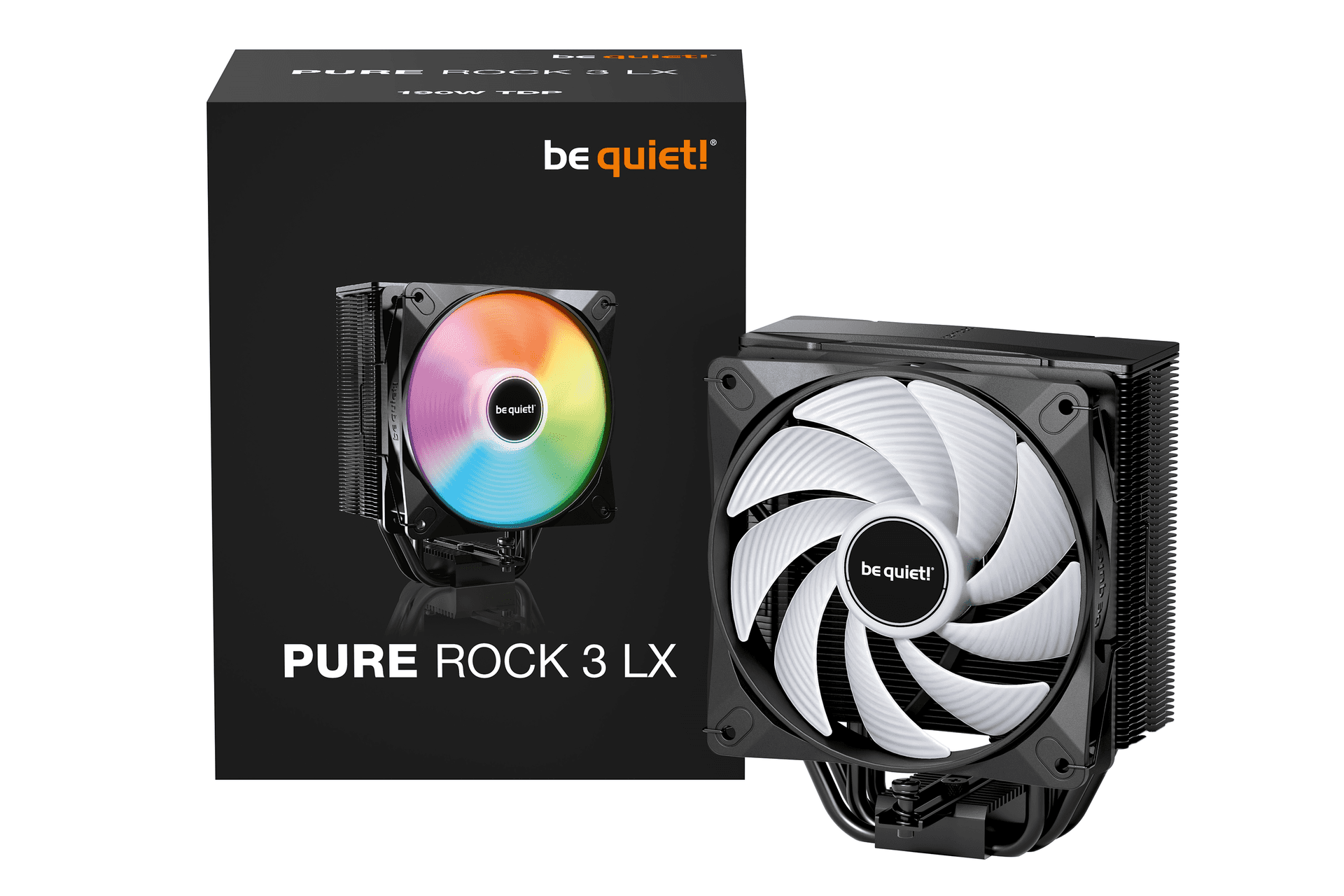 Be quiet! be quiet PURE ROCK 3 LX Black Air Cooler,  Light Wings LX 120mm PWM fan, Rifle Bearing, 4-pole fan motor | BK040 - thumbnail 1
