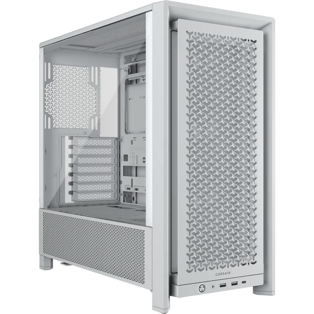 Corsair CORSAIR FRAME 4000D LCD RS ARGB White Mid-Tower Case, 14.5" Touchscreen, Reverse-Connector Support, 4x ARGB Fans, White |  CC-9011327-WW - Type: 4000D RS White