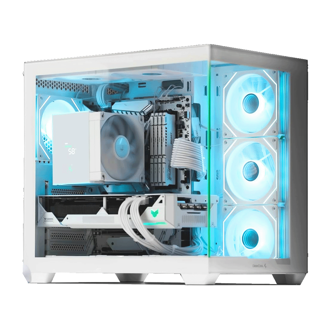 Nanotech White Gaming PC: AMD Ryzen 7 9800X3D, RTX 5070 Ti White OC, 32GB DDR5, 1TB NVMe SSD, 850W Gold PSU - thumbnail 1