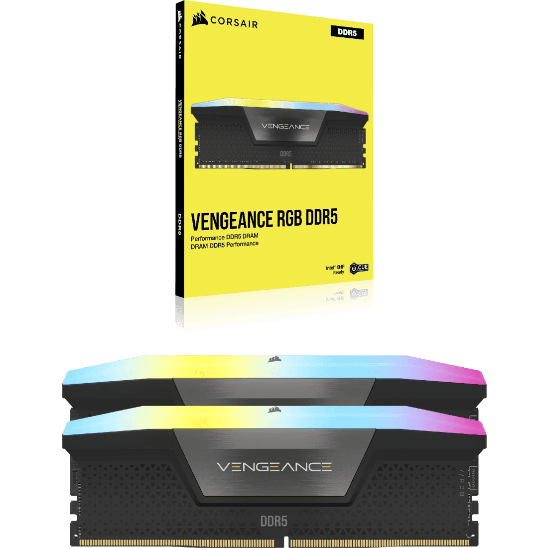 Corsair VENGEANCE RGB 64GB (2x32GB) DDR5 DRAM 6400MT/s CL42 Intel XMP Memory Kit, Black | CMH64GX5M2B6400C42 thumbnail 2
