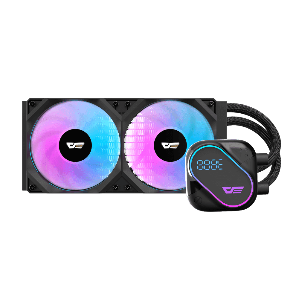 DarkFlash EXPLORE DO240 CPU Cooler, 3-in-1 Combined Row Fan Design, Copper-based Water Block, Segment LCD Screen thumbnail 2