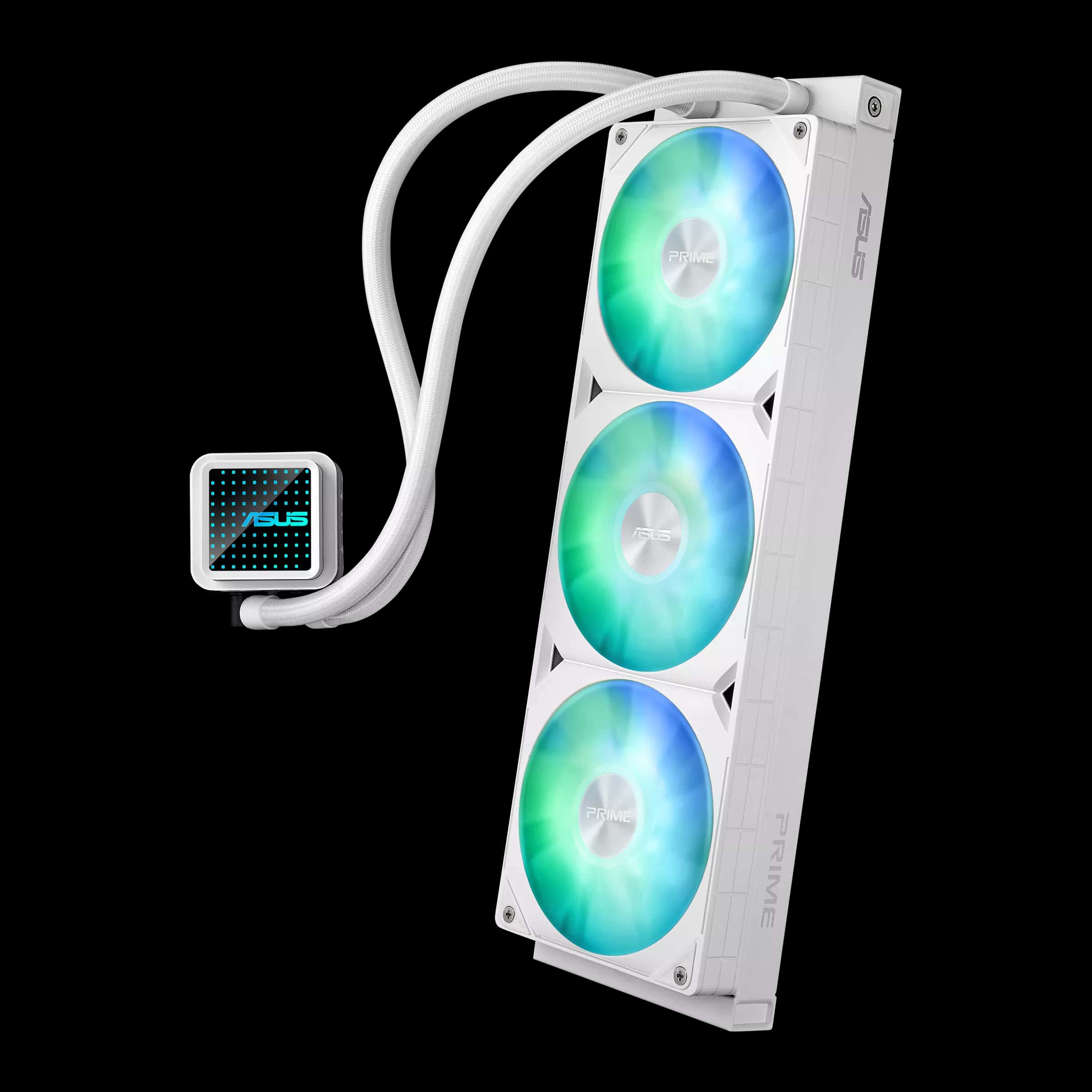 ASUS Prime LC 360 ARGB White Edition Liquid CPU Cooler, 360mm Radiator, 2200 RPM Fan Speed, 75.7 CFM Airflow, 400mm Sleeved Rubber | 90RC0102-B0EAY0 thumbnail 5
