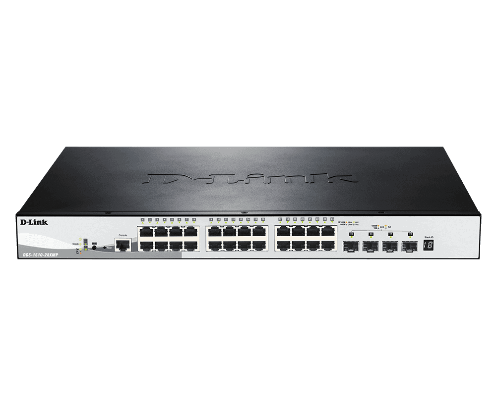 D-link D-Link DGS-1510-28XMP Smart Managed Switch, 24-Port Gigabit PoE, 4x 10G SFP+ Uplinks, 370W PoE Budget, L2/L3 Static Routing, Stackable - thumbnail 1