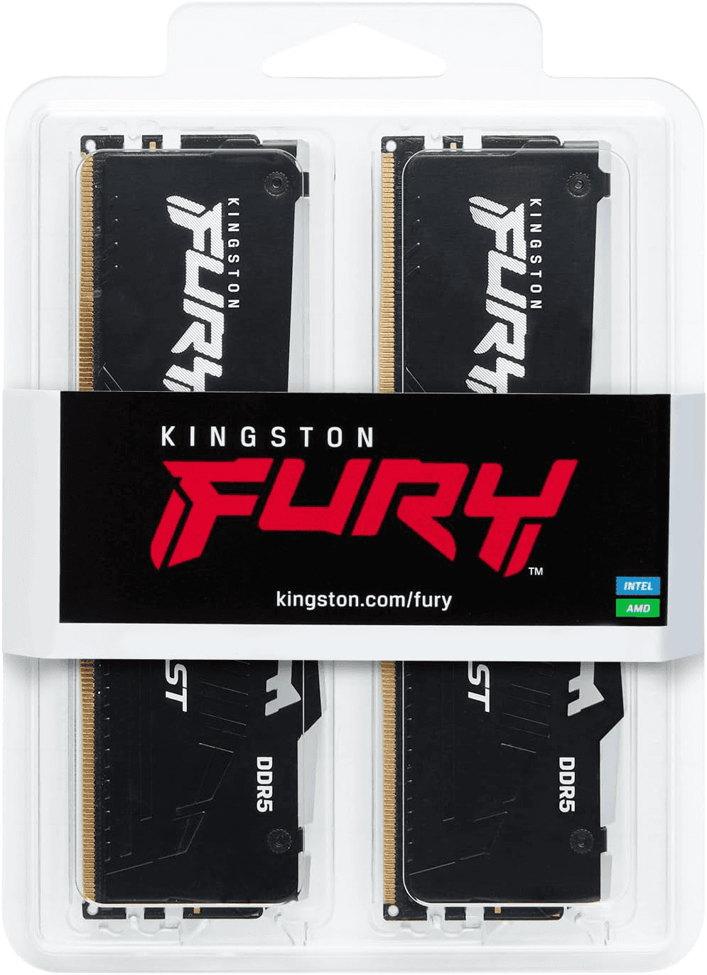 Kingston FURY Beast Black 16GB (2x8GB) DDR5 Memory, 6000MT/s DIMM (Kit of 2) CL36 EXPO Non-ECC Unbuffered 1RX16 36-38-38 1.35V 288-pin 16Gbit | KF560C36BBEK2-16 thumbnail 1