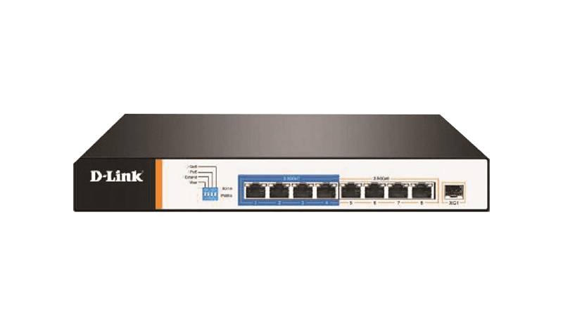 D-link D-Link DMS-F109TP 8 Port Multi-Gigabit PoE Switch, 8-Port 2.5G PoE++ (150W), 1-Port 10G SFP+ Uplink, 90W Ultra PoE Support, 250m Extended Range | DMS-F109TP - thumbnail 1