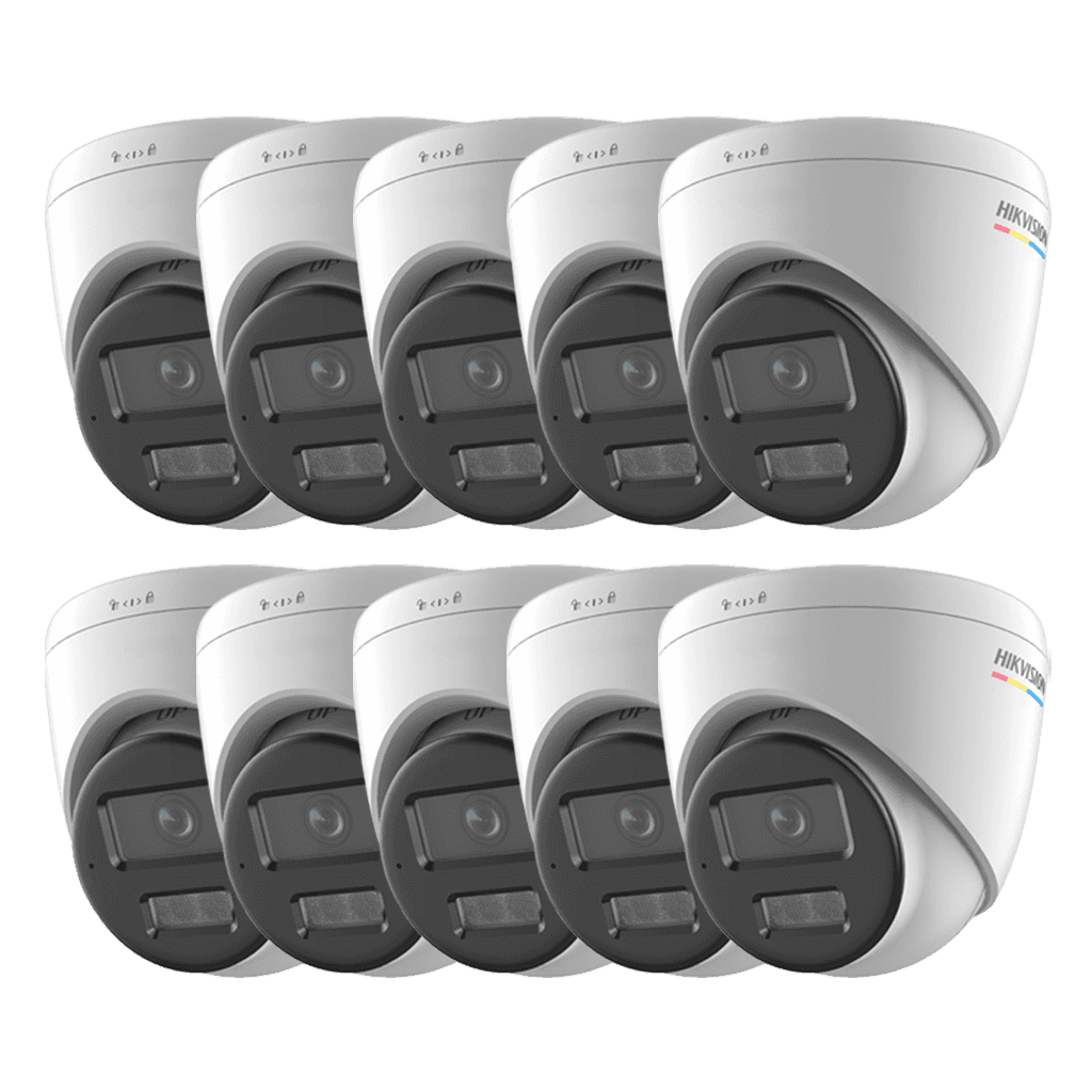 HIKVISION Hikvision IP Camera x10 Bundle, Hikvision DS-2CD1327G2H-LIU Smart Hybrid Light Fixed Turret Network Camera, Built-in microphone, Human and Vehicle Detection - thumbnail 1