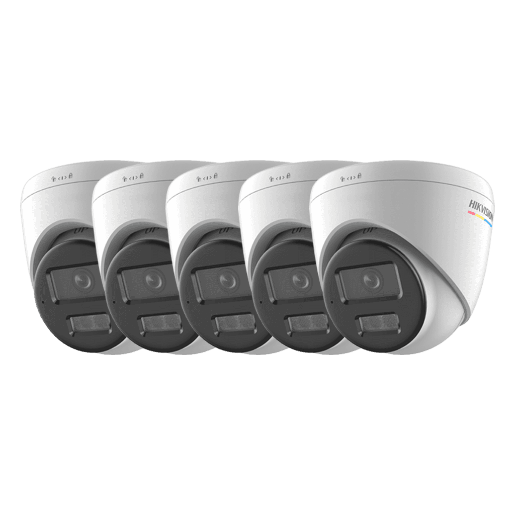 HIKVISION Hikvision IP Camera x5 Bundle, Hikvision DS-2CD1327G2H-LIU Smart Hybrid Light Fixed Turret Network Camera, Built-in microphone, Human and Vehicle Detection - thumbnail 1