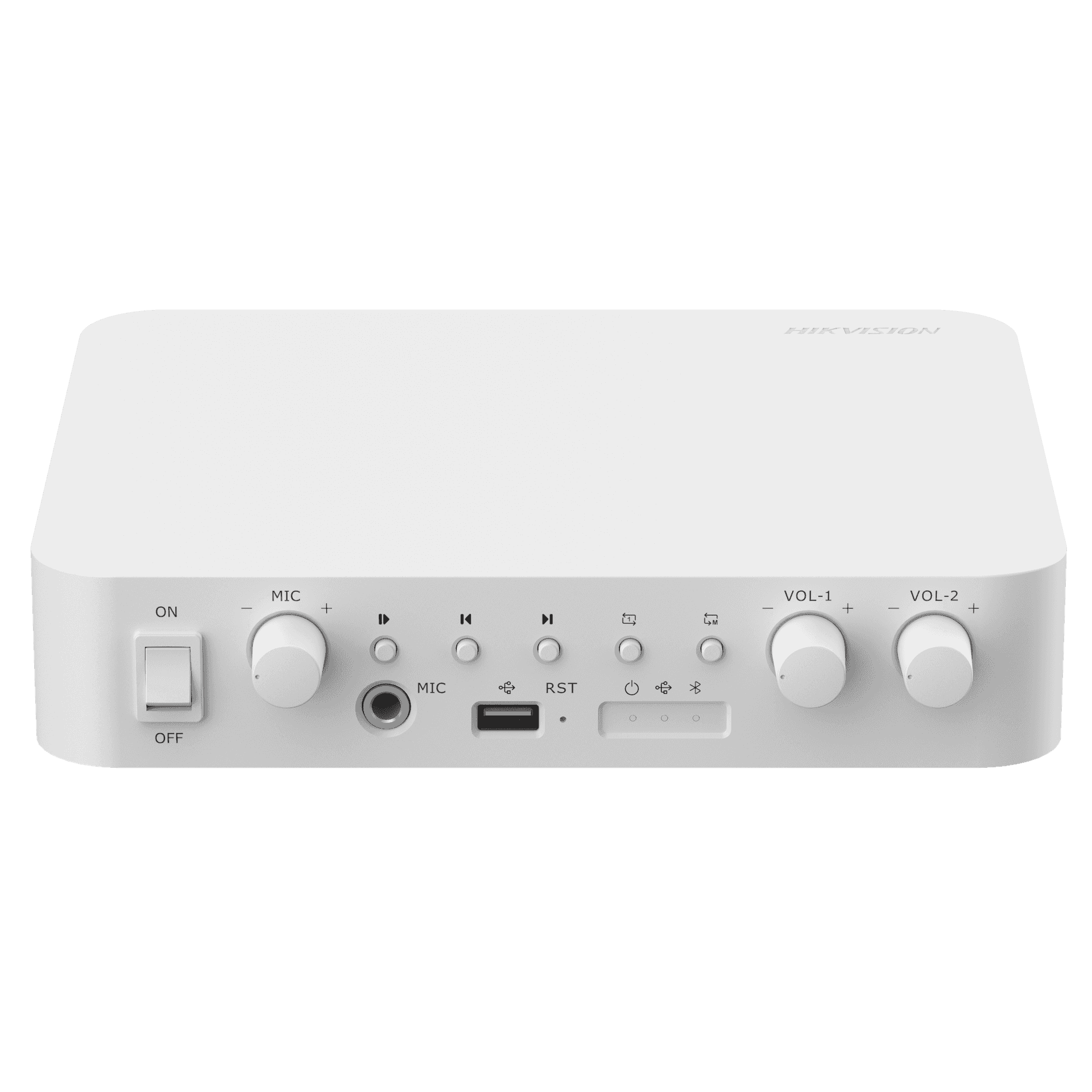 Hikvision DS-QAE1A80G1-VB 80W 2-Zone Network Amplifier, USB/Bluetooth/MIC/RCA - thumbnail 1