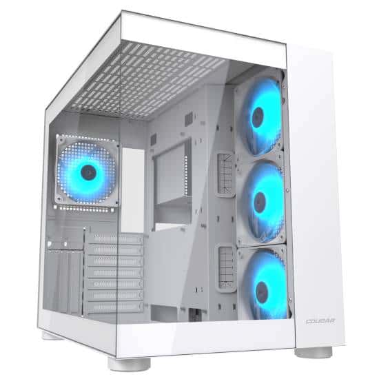 Cougar FV150 RGB Mid Tower ATX Computer Case, 4x Pre-installed Fans, Supports Motherboard Upto Max. ATX, Cooler Upto 360mm, GPU Upto 400mm, White | 385KA10.0002 thumbnail 1