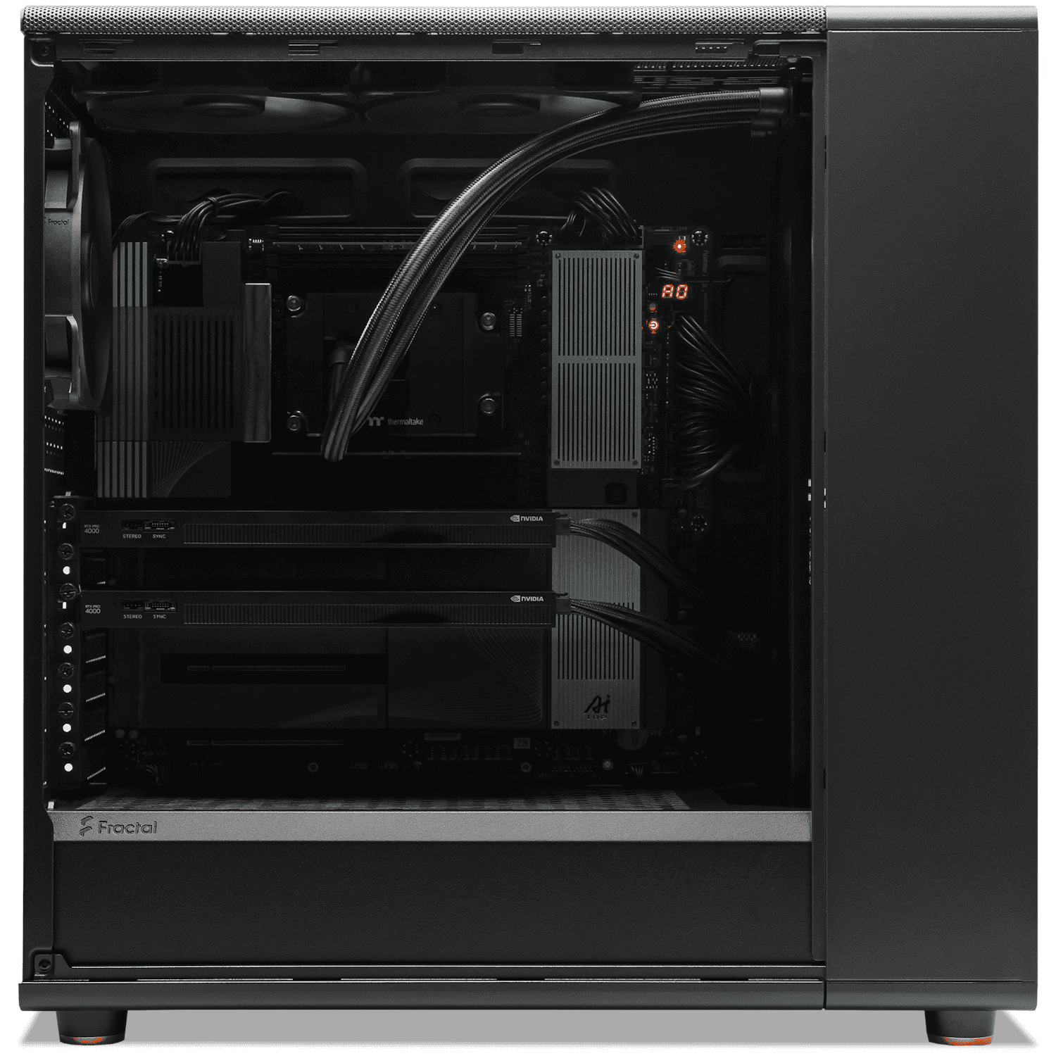 Nanotech Dual-GPU AI Supercomputer, AMD Threadripper 9980X, Dual NVIDIA RTX PRO 4000 Blackwell 48GB VRAM, 384GB DDR5 ECC, 4TB Gen5 SSD, Pro WS 3000W - thumbnail 2