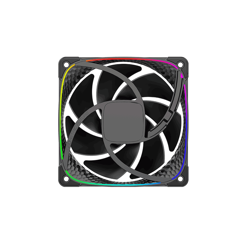 GEOMETRIC FUTURE Geometric Future Squama 2503 120mm Black Case Fan 3-Pack, 2000 RPM, 69.11 CFM, 2.92 mm H₂O, 4-PIN PWM | GEO-S2503B-I4T - thumbnail 2