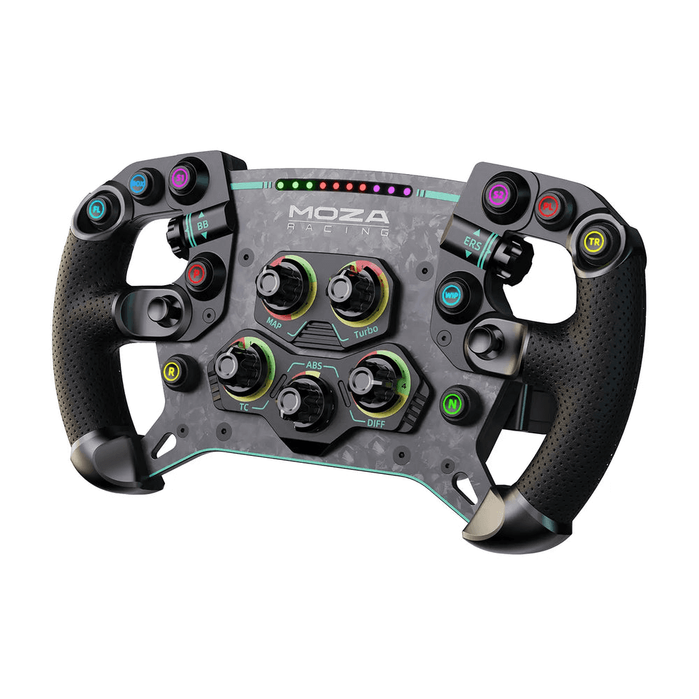 MOZA MOZA RS047 KS GT Steering Wheel, 300mm Butterfly Design, Dual-Clutch Hall Sensor Paddles, Carbon Fiber Composite, RGB Buttons - Type: GS V2P GT
