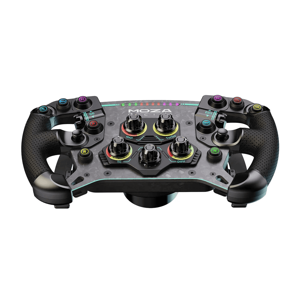 MOZA MOZA RS056 GS V2P GT Wheel, 300mm Forged Carbon Fiber, Perforated Microfiber Leather, Dual-Clutch Hall Sensor Paddles - thumbnail 2