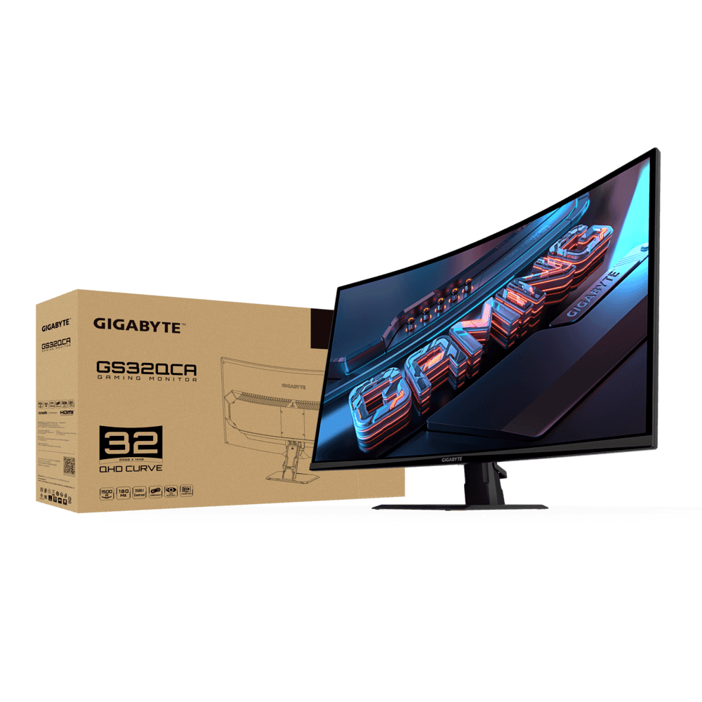 Gigabyte GS32QCA 32 Inch Curved Gaming Monitor, 2560 x 1440 (QHD) 2K VA Panel, 180Hz Refresh Rate, 1ms (MPRT) Response Time, Non-glare, 120% sRGB, HDR Ready, AMD Freesync thumbnail 9