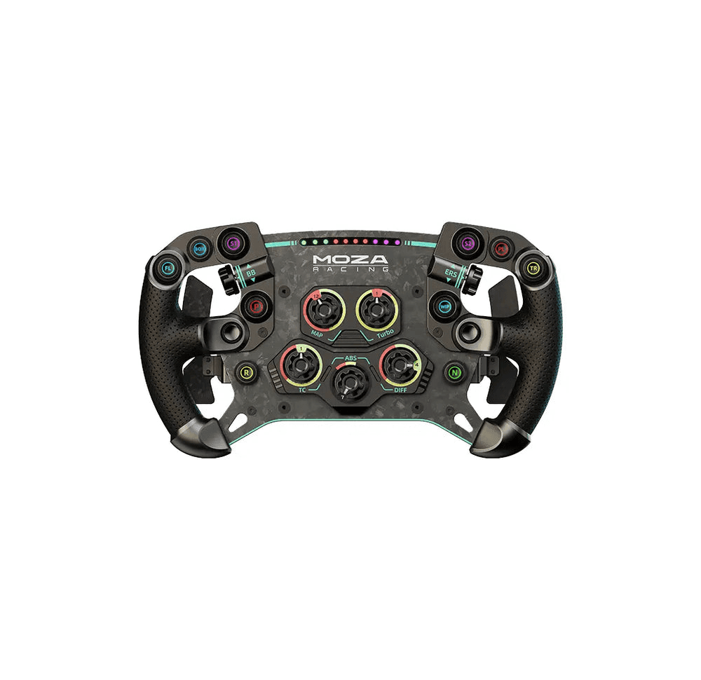 MOZA MOZA RS056 GS V2P GT Wheel, 300mm Forged Carbon Fiber, Perforated Microfiber Leather, Dual-Clutch Hall Sensor Paddles - thumbnail 3