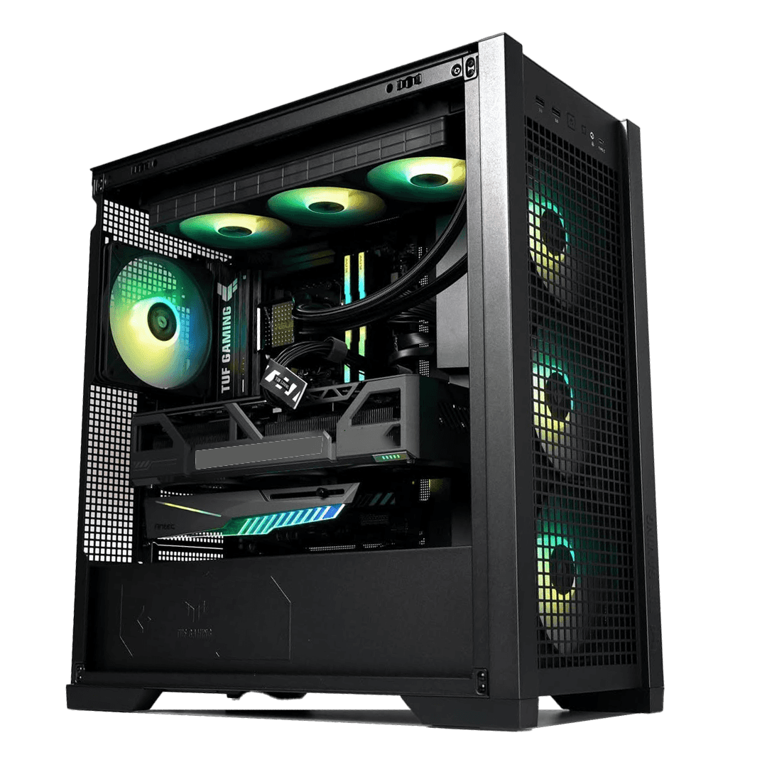 Asus Gaming PC Powered By ASUS, AMD Ryzen 9 9950X3D, GeForce RTX 5090 32GB GDDR7, 64GB (2×32GB) RGB DDR5 6400MHz, 9100 PRO 4TB PCIe 5.0 14GB/s, AIO LCD 360mm, 1600W TITANIUM III - thumbnail 1