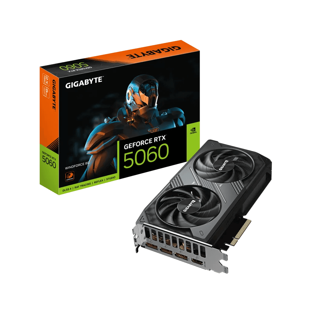 Gigabyte Gigabyte GeForce RTX 5060 WINDFORCE 8GB GDDR7 Graphics Card, 128 bit 28 Gbps, PCIe 5.0, Dual Fan Cooling, Black DLSS4 | GV-N5060WF2-8GD - thumbnail 2
