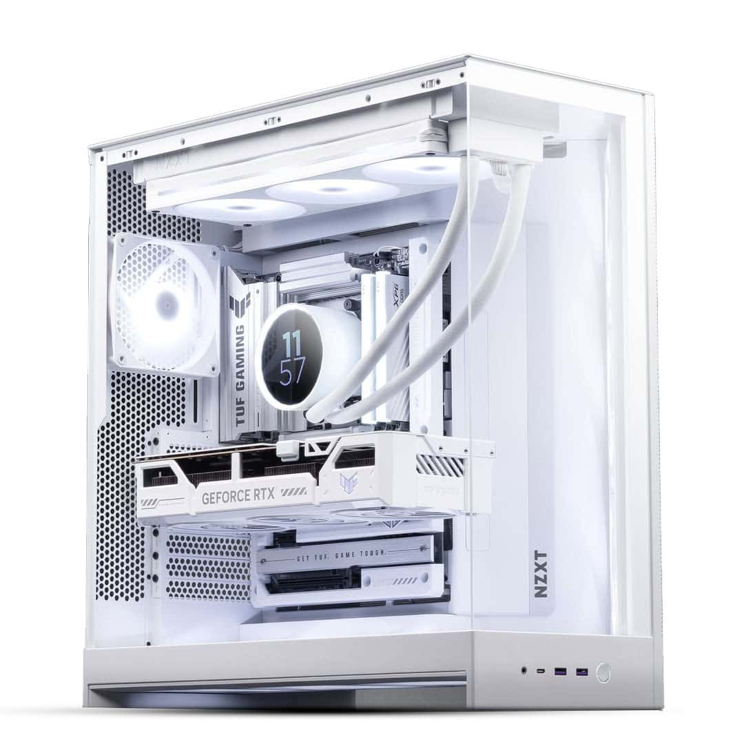 Nanotech Zero-Cable White Gaming PC, AMD Ryzen 7 9800X3D, RTX 5070 Ti BTF Edition, 32GB DDR5, 1TB Gen5 SSD, NZXT H9 Flow - thumbnail 1