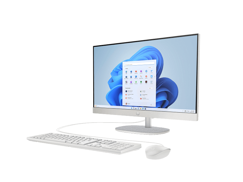 Hp HP All-in-One 24-cr0307nh 23.8" FHD Desktop PC, Intel Core i5-1335U, 8GB RAM, 512GB SSD, Wired Mouse & Keyboard, FreeDOS, Shell White | B73T8EA#BH5 - thumbnail 1