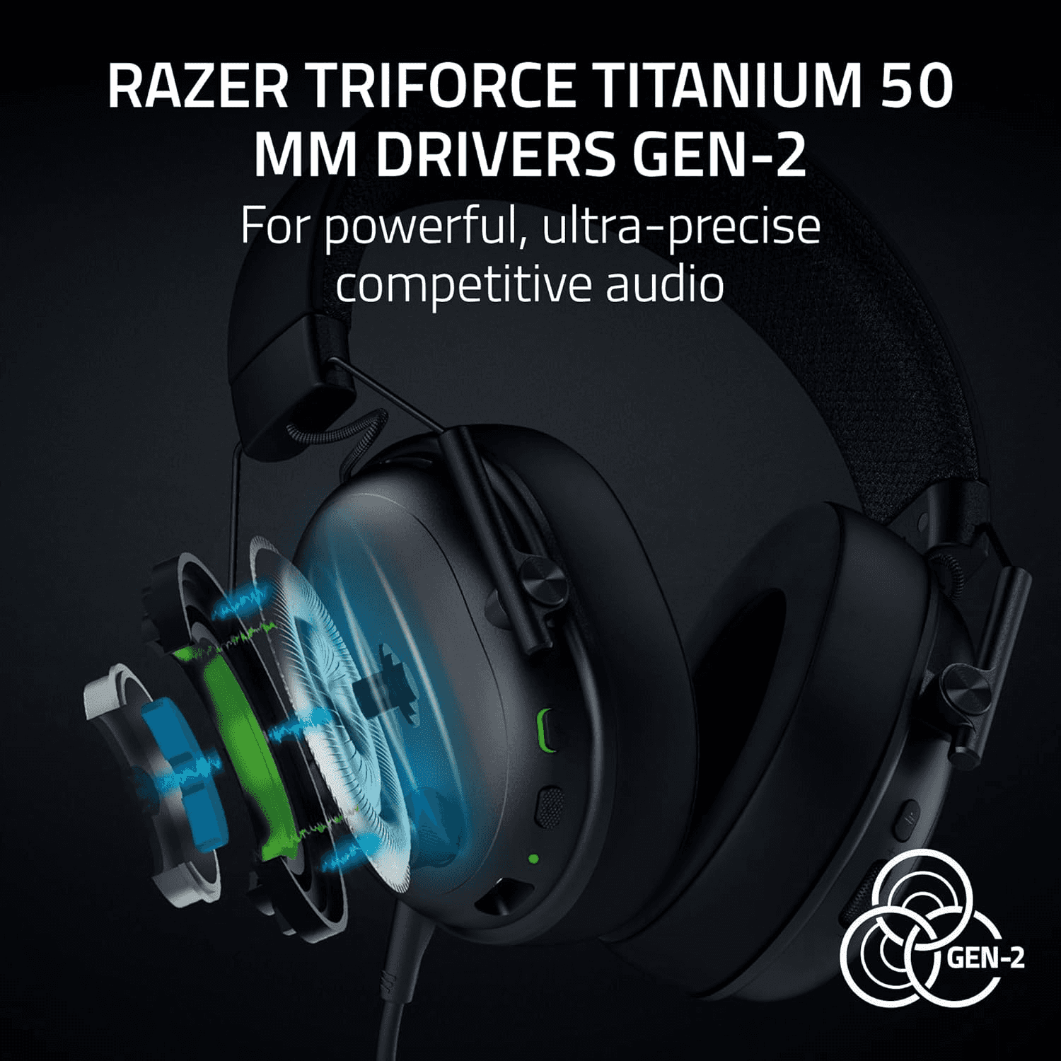 RAZER Razer BlackShark V3 Wireless Esports Headset, 50mm Drivers, Super Wideband Mic, 2.4 GHz, Bluetooth, USB  Works with Mac, PS5, Nintendo Switch, Smartphone | RZ04-05410100-R3M1 - thumbnail 2