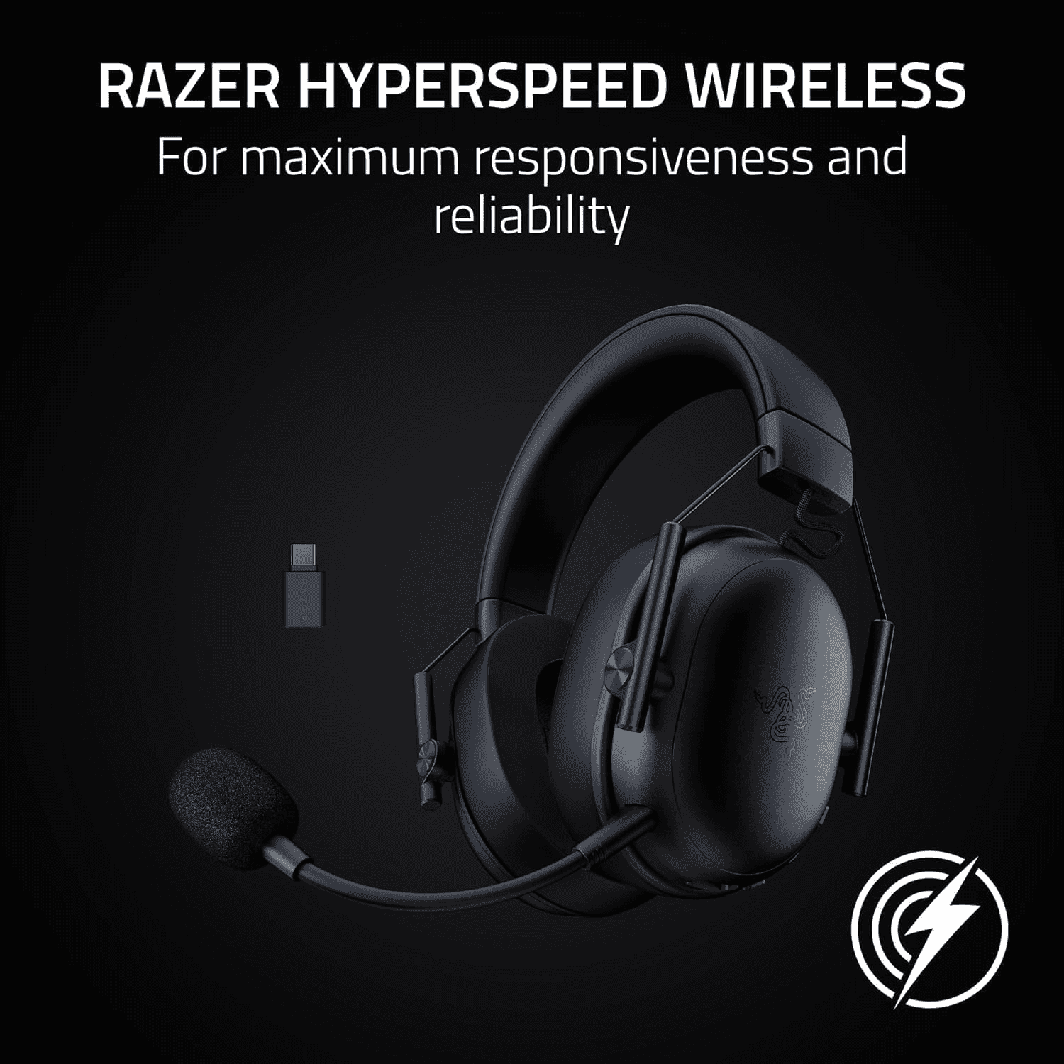 RAZER Razer BlackShark V3 X HyperSpeed Wireless Esports Headset, 50mm Drivers - Cardioid Mic - 2.4 GHz, Bluetooth, USB - Works with Mac, PS5, Nintendo Switch, Smartphone | RZ04-05420100-R3M1 - thumbnail 4